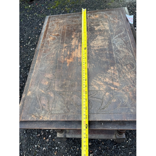 38 - Decorative small wooden occasional table - with shelf under