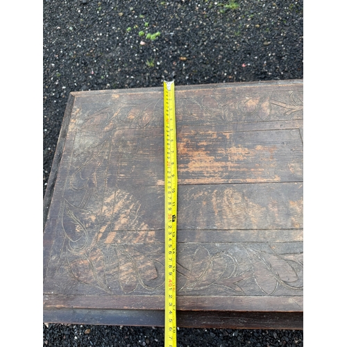 38 - Decorative small wooden occasional table - with shelf under