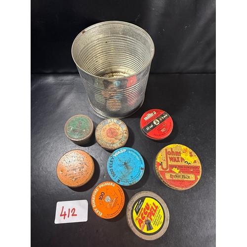 412 - Collection of Vintage Air Rifle Pellet Tins - empty