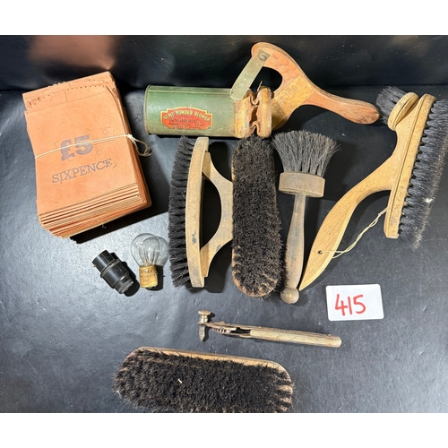 415 - Collection of WW2 Era Brushes and Household Items