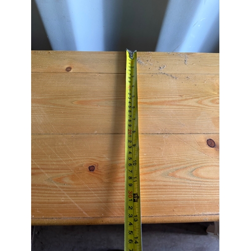 48 - Pine open bookcase / shelving unit - uneven bottom