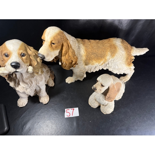 57 - Collection of decorative spaniel dog ornaments