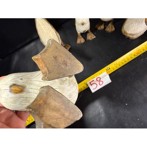 58 - Collection of wooden duck ornaments