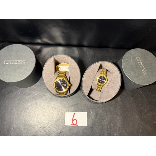 6 - Two Citizen Eco-Drive Gold Plated Wristwatches with Original Citizen Boxes - Untested