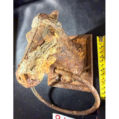 94 - Vintage Horse head hitching post finial