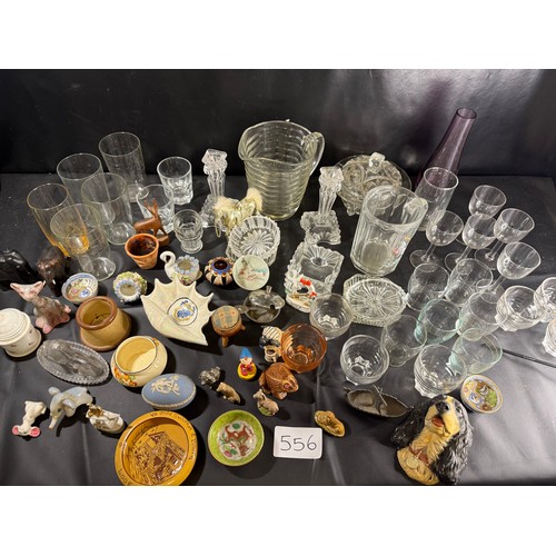 556 - Large mixed lot of glassware, ceramics and ornaments.