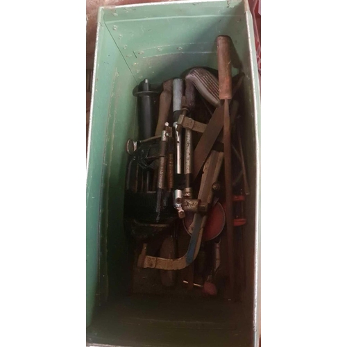 140 - PAIR OF 18'' BOLT CUTTERS, GREEN FIBRE TOOL BOX WITH VARIOUS TOOLS, CASED PROFESSIONAL GAS TORCH KIT