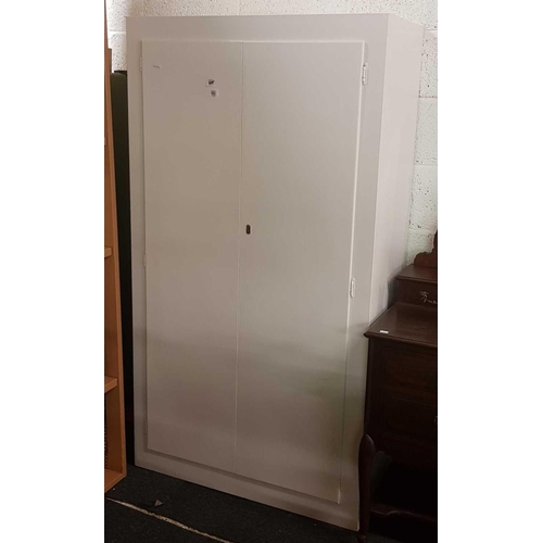 193 - WHITE PAINTED DOUBLE WARDROBE