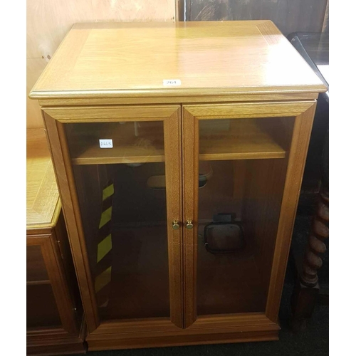 264 - PAIR OF GLAZED DISPLAY CABINETS, LIGHT MAHOGANY