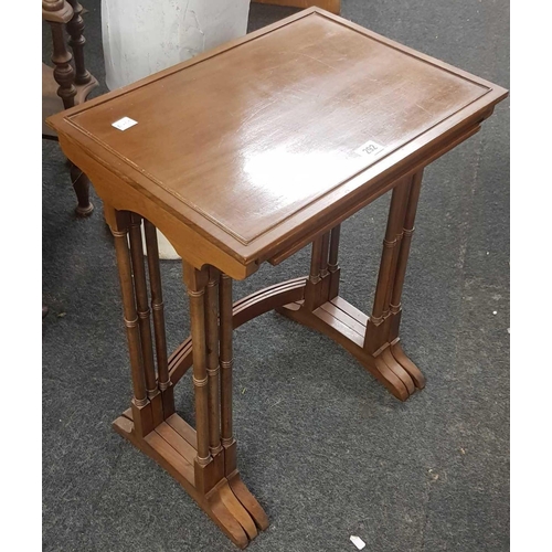 292 - MAHOGANY NEST OF 3 TABLES