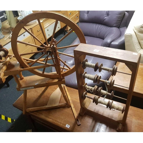 317 - SPINNING WHEEL WITH SPOOL RACK