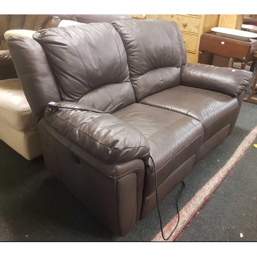 320 - LEATHERETTE ELECTRIC 2 SEATER RECLINING SETTEE