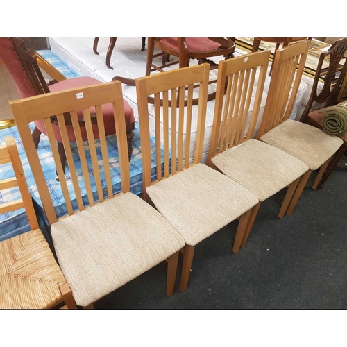 367 - 4 MODERN CREAM COLOURED DINING CHAIRS