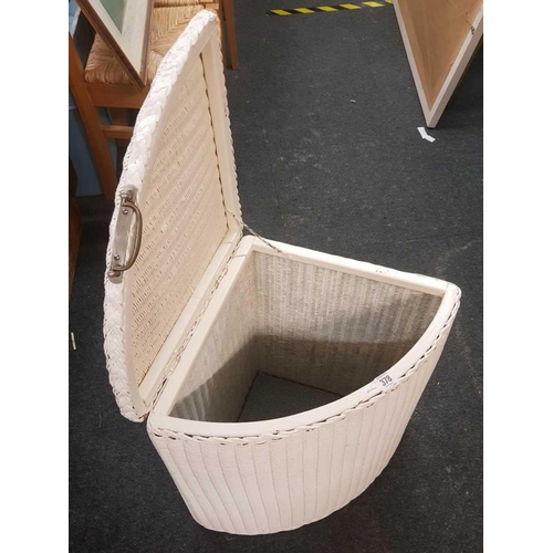 378 - LOOM WHITE CORNER LINEN BASKET