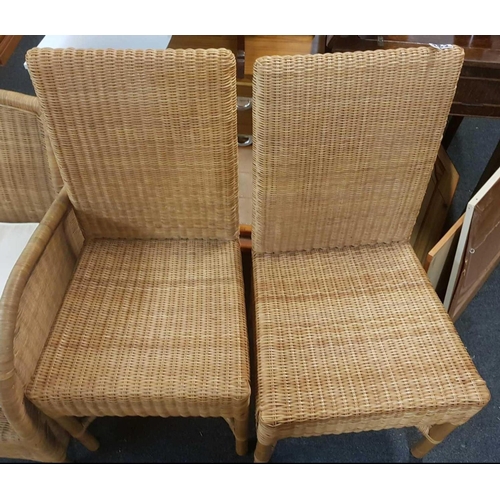 382 - 2 WICKER DINING CHAIRS & 2 WICKER TUB CHAIRS