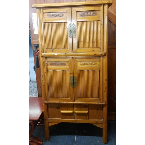 387 - BAMBOO TALL CABINET