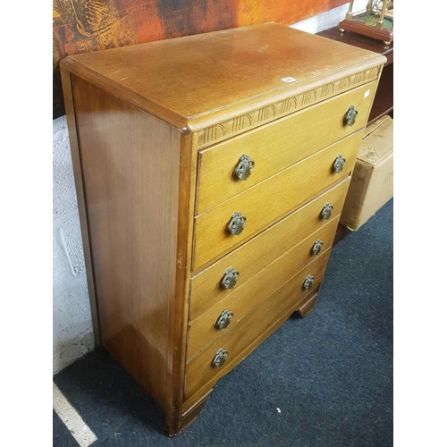 398 - OAK CHEST OF 6 DRAWERS