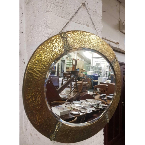 409 - BRASS OVAL BEVELLED EDGE MIRROR