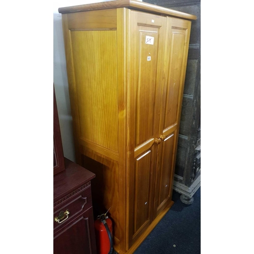 412 - PINE DOUBLE WARDROBE A/F