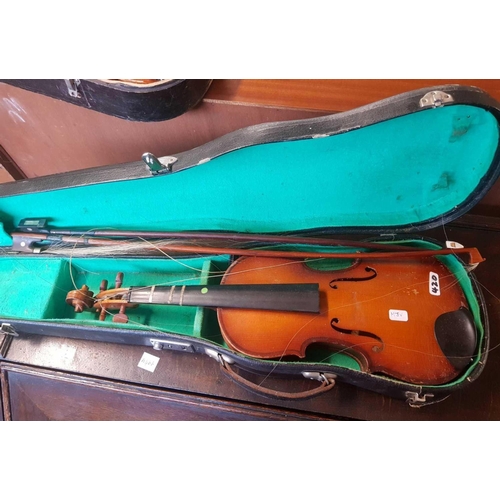 420 - 2 CASED VIOLINS