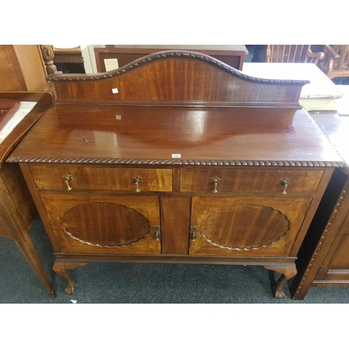 448 - MAHOGANY SIDEBOARD ON BALL & CLAW FEET