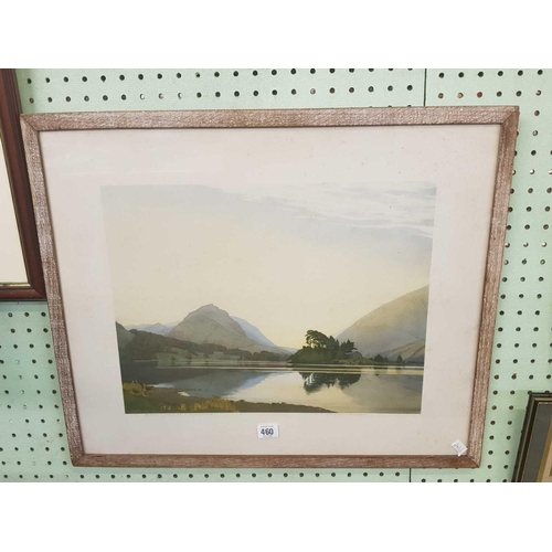 460 - WILLIAM HEATON COOPER, AFTER SUNSET ON GRASMERE, COLOUR PRINT, SIGNED & INSCRIBED IN PENCIL IN  THE ... 