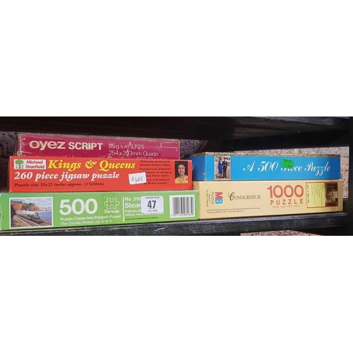 47 - 5 BOXES OF OLD JIGSAW PUZZLES