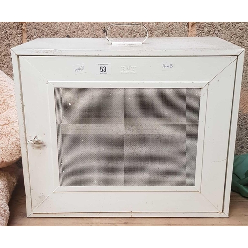 53 - METAL WHITE PAINTED VINTAGE FOOD SAFE BY GENYK