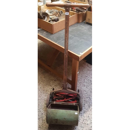 59 - VINTAGE QUALCAST 12'' PUSH MOWER