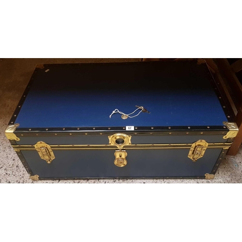 67 - MODERN BLUE/ BLACK TRAVEL TRUNK