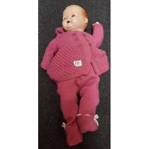 730 - GERMAN DOLL IN PINK CLOTHING