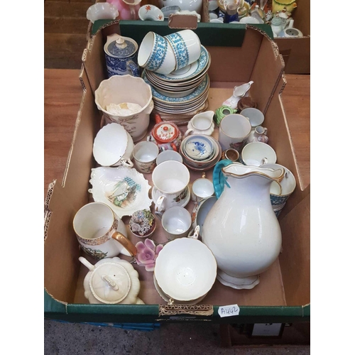 90 - CARTON OF MIXED PLATEDWARE INCL: TEA, COFFEE POTS, CANDLE STICKS & GOBLETS