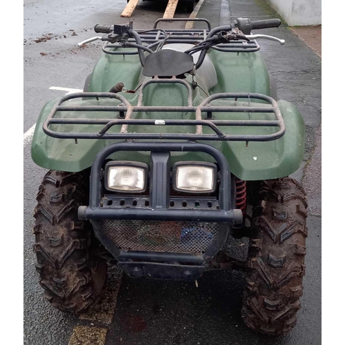 1 - KAWASAKI KVF400 QUAD BIKE - GREEN COLOUR PETROL - FRONT AXLE REQUIRES WORK