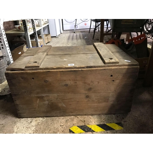 114 - VINTAGE WOODEN STORAGE CHEST