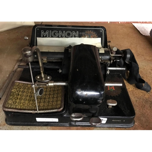 152 - VINTAGE MIGNON MODEL 4 TYPEWRITER BELIEVED FROM 1920's A/F