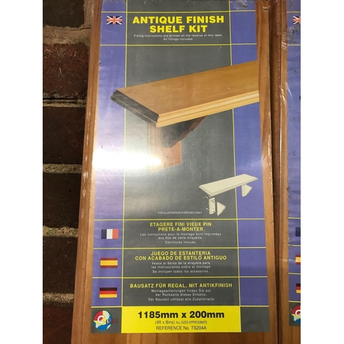 173 - 2 ANTIQUE FINISH SHELF KITS IN PACKAGING