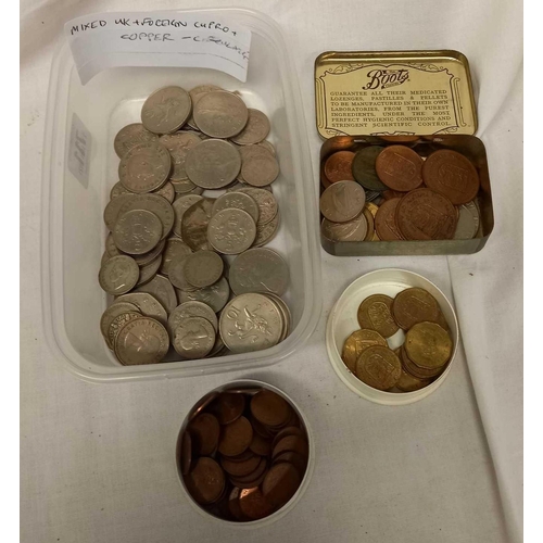 711 - 3 TUBS OF MIXED COINAGE MOSTLY CUPRO NICKEL, SOME COPPER, UK, IRELAND & GUERNSEY