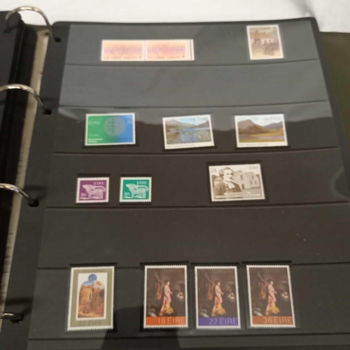 716 - ALBUM OF LOOSE LEAF STAMPS MINT & USED MOSTLY COMMON WEALTH DISPLAYED IN STRIPS - UNMOUNTED