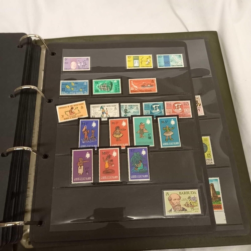 716 - ALBUM OF LOOSE LEAF STAMPS MINT & USED MOSTLY COMMON WEALTH DISPLAYED IN STRIPS - UNMOUNTED