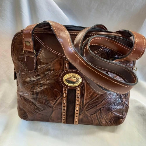 740 - R. MONZO BROWN LEATHER HAND BAG