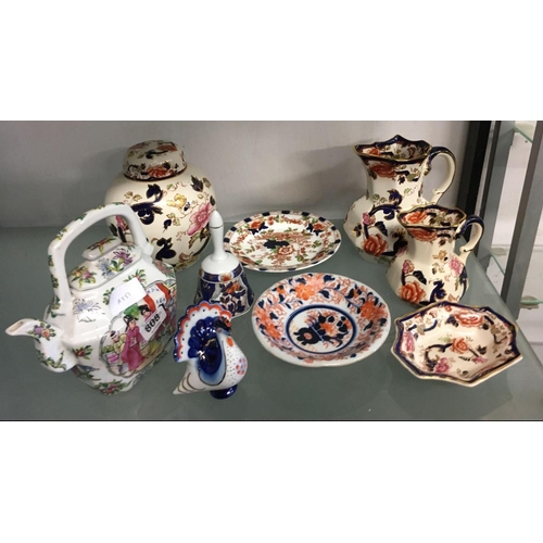 808 - QTY OF PORCELAIN ITEMS INCL; MASONS IRONWARE MANDALAY PATTERN & OTHER PIECES OF ORIENTAL NATURE