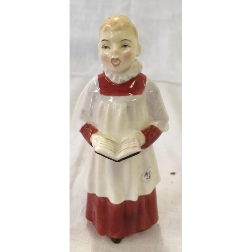 809 - QTY OF CHINA FIGURINES, ROYAL DOULTON FIGURE OF CHOIR BOY & ONE OF A CAT