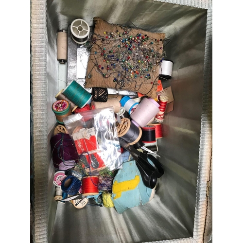 106 - SEWING BASKET & CONTENTS