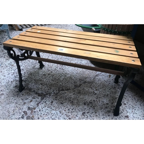 128 - MODERN CAST IRON & WOOD BENCH APPROX 24'' LONG