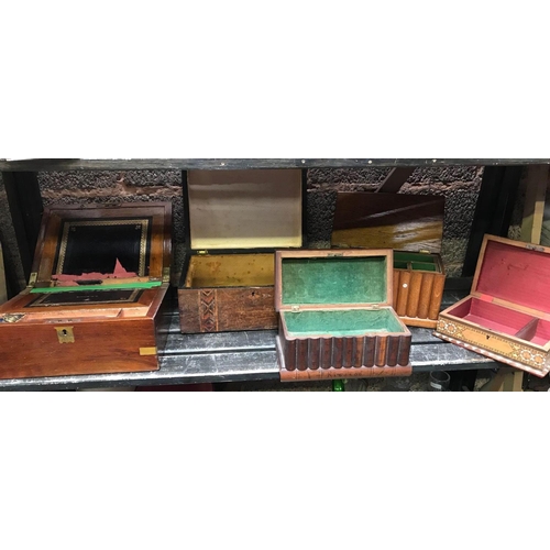 29 - 5 VINTAGE WOODEN BOXES, SOME INLAID