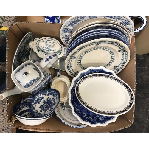 83 - CARTON OF MIXED BLUE & WHITE CHINA - SOME BY CHURCHILL