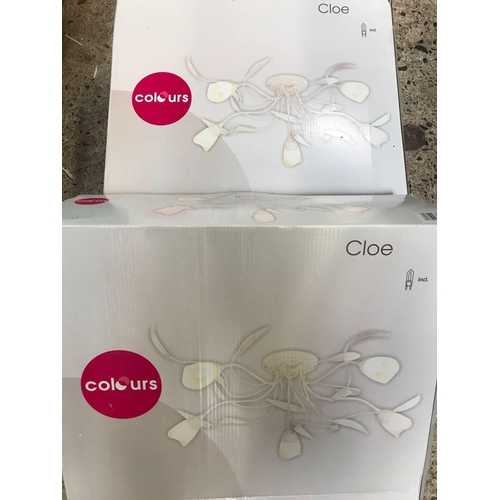 93 - 2 BOXES OF COLE CEILING LIGHTS, CHROME PLATED BATHROOM LIGHT & A SPOT LIGHT - ALL NEW IN BOXES