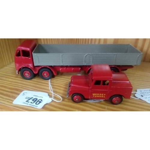 967 - DINKY 901 FODEN 8 WHEEL WAGON UNBOXED & DINKY 255 MERSEY TUNNEL POLICE LAND ROVER UNBOXED