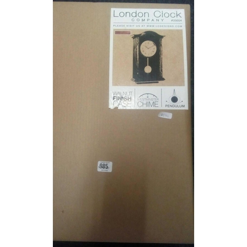 985 - LONDON CLOCK COMPANY WALL CLOCK NEW IN BOX & BRASS & GLASS TORSION CLOCK BY KUNDO