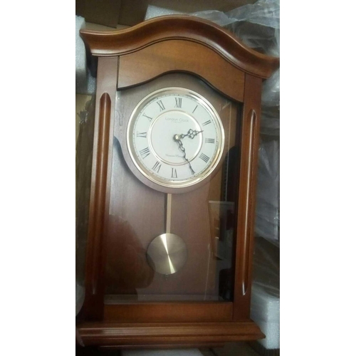 985 - LONDON CLOCK COMPANY WALL CLOCK NEW IN BOX & BRASS & GLASS TORSION CLOCK BY KUNDO